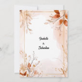 Faire-part de mariage à l'aquarelle orange brûlé (Dos)