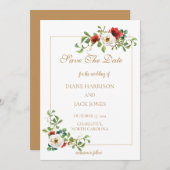 Faire-part de mariage à l'aquarelle pour un mariag (Devant / Derrière)