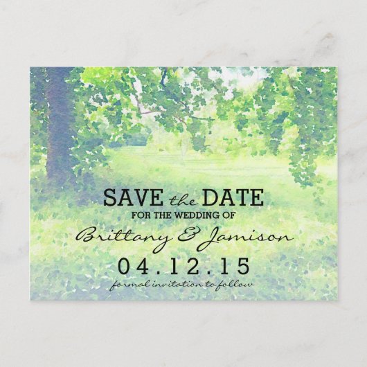 Faire-part de mariage à l'aquarelle Prairie luxuri (Devant)