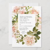 Faire-part de mariage à l'aquarelle Romance Rose É (Devant)