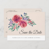 Faire-part de mariage à l'aquarelle romantique (Devant / Derrière)