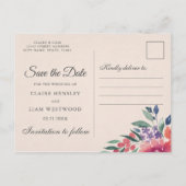 Faire-part de mariage à l'aquarelle romantique (Dos)