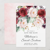 Faire-part de mariage à l'aquarelle romantique de  (Devant / Derrière)