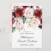 Faire-part de mariage à l'aquarelle romantique en  (Devant / Derrière)