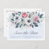 Faire-part de mariage à l'aquarelle romantique Ros (Devant / Derrière)