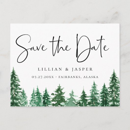 Faire-part de mariage à l'aquarelle rustique de la (Devant)