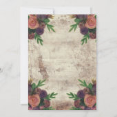 Faire-part de mariage à l'aquarelle rustique rose  (Dos)