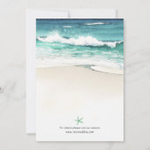 Faire-part de mariage à l'aquarelle sur la plage (Dos)