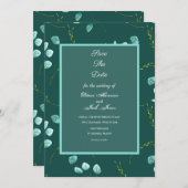 Faire-part de mariage à l'aquarelle Tiges du Jardi (Devant / Derrière)