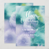Faire-part de mariage à l'aquarelle vibrant (Devant / Derrière)
