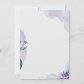 Faire-part de mariage à l'aquarelle violet et blan (Dos)