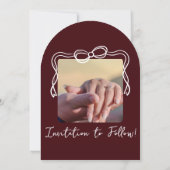 Faire-part de mariage à l'arc Burgundy profond cap (Dos)