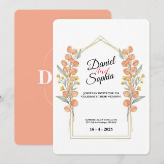 Faire-part de mariage à l'arche de verdure élégant