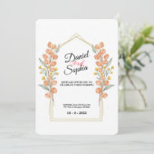 Faire-part de mariage à l'arche de verdure élégant (Debout devant)
