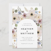Faire-part de mariage à l'arche florale (Devant)