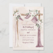 Faire-Part de Mariage à l'Arche Florale Aquarelle (Devant)