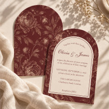 Faire-part de mariage à l'arche florale de Bourgog