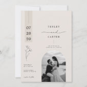 Faire-part de mariage à l'arche florale romantique (Devant)