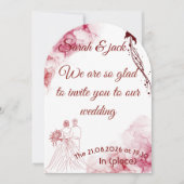 Faire-part de mariage à l'arche florale romantique (Devant)