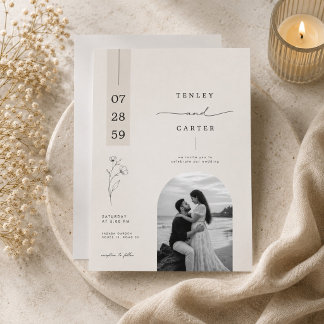 Faire-part de mariage à l'arche florale romantique