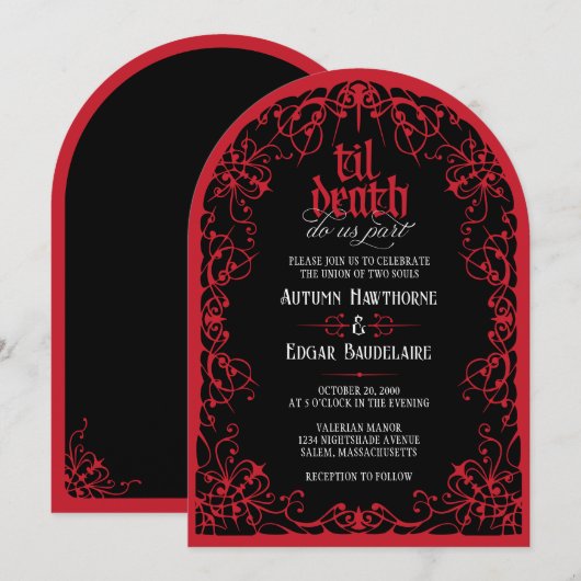 Faire-part de mariage à l'arche gothique 'Jusqu'à (Devant / Derrière)