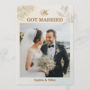 Faire-part de mariage à l'art en ligne minimaliste