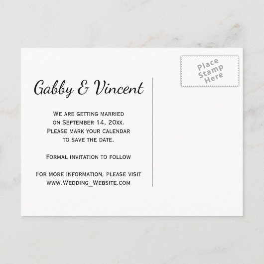 Faire-part de mariage à l'automne avec feuille de  (Dos)