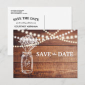 Faire-part de mariage à l'avance avec pot Mason ru (Devant / Derrière)