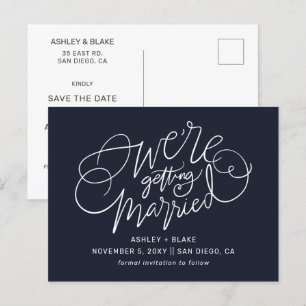 Faire-part de mariage à l'avance calligraphié simp