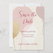 Faire-part de mariage à l'avance Rose Or (Devant)