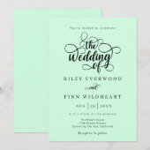 Faire-part de mariage à l'écriture calligraphique (Devant / Derrière)