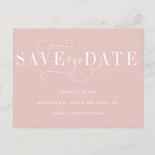 Faire-part de mariage à l'écriture calligraphique  (Devant)