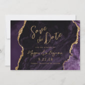 Faire-part de mariage à l'écriture d'agate violett (Devant)