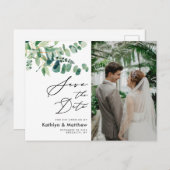 Faire-part de mariage à l'écriture de verdure d'Eu (Devant / Derrière)