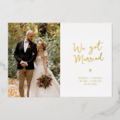 Faire-part de mariage à l'écriture dorée (Recto)