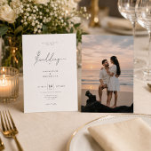 Faire-part de mariage à l'écriture élégante avec p