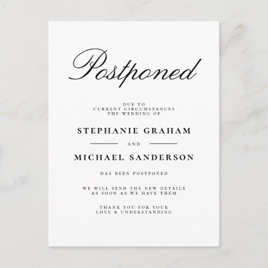 Faire-part de mariage à l'écriture élégante et rep (Devant)