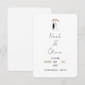 Faire-part de mariage à l'écriture élégante minima (Devant / Derrière)