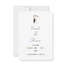 Faire-part de mariage à l'écriture élégante minima