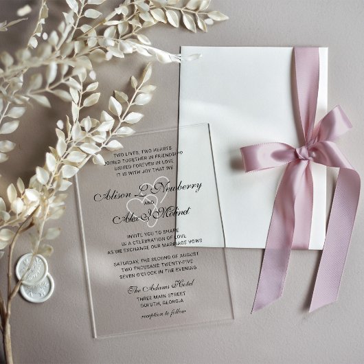 Faire-part de mariage à l'écriture élégante Two He