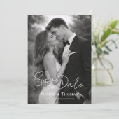 Faire-part de mariage à l'écriture moderne avec 2 (Debout devant)