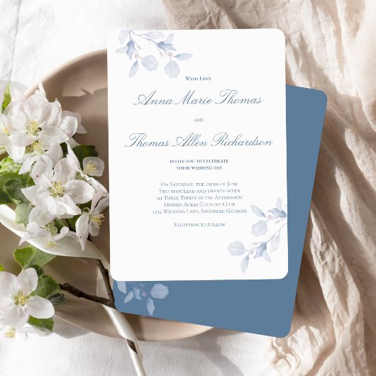 Faire-part de mariage à l'écriture moderne botaniq