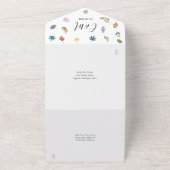 Faire-part de mariage à l'écriture moderne florale (Dehors)