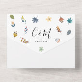 Faire-part de mariage à l'écriture moderne florale (Verso)