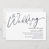 Faire-part de mariage à l'écriture moderne minimal (Devant)