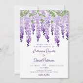 Faire-part de mariage à l'écriture moderne Wisteri (Devant)
