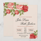 Faire-part de mariage à l'écriture Red Roses | Élé (Devant / Derrière)