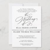 Faire-part de mariage à l'écriture romantique mode (Devant)