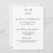 Faire-part de mariage à l'écriture romantique mode (Dos)