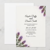 Faire-part de mariage à l'écriture Scottish Thistl (Devant / Derrière)